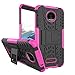Produktbild SsHhUu Motorola Moto Z Force Hülle, Premium Rugged Stoßdämpfung & Staubabweisend Kompletter Schutz Hybrid-Koffer mit Ständer Telefon Kasten für Motorola Moto Z Force (5.5") Rosa