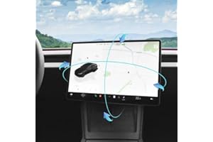 AAMHHM Bildschirm Schwenkhalterung für Tesla Model Y Juniper 2026 2025 & Model 3 Highland 2025 2024 Links/Rechts 30° Up/Down 15° Drehbar Vier Richtungen Aluminiumlegierung Screen Drehbare Halterung