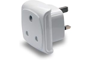 DENTJET South Africa 3-pin Large Plug Type M Adapter Convert to 3-pin UK Socket, BS 8546 Approved, 13A Fuse with Safety Shutter (1 Piece, White)