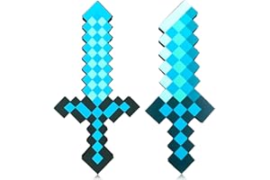 YCVBCY Mineccraft Espada Diamante, Arma de Juguete de Plástico, Accesorio de Disfraz para Niños para Halloween, 2 Piezas, Azul