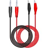 CABLEPELADO Test Meter, Multimeter Probe, Electric Test Clip, Banana Connectors, 30V 5A | Red/Black | 1 Meter