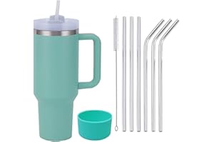 Moollyfox Tazza termica a doppia parete, in acciaio inox, 1200 ml, con manico, upgrade da 40 oz