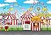 Produktbild Cassisy 3x2m Vinyl Zirkus Fotohintergrund Bunte Streifen Zirkuszelte Riesenrad Blauer Himmel Fotoleinwand Hintergrund für Fotoshooting Fotostudio Requisiten Party Kinder Photo Booth