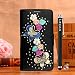 Produktbild Locaa(TM) For ZTE Blade X3 3D Bling Case + Gift Schutzhülle Schale Einfach Leder Schöne Einzigartig Mädchen Bumper Protection Hülle Abdeckung Shell Cover Holster [Bunt Serie 3] Schmetterling Blume - Schwarzes