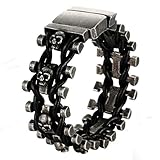 Beydodo Lederarmband Geflochten in Braun Echtleder und Edelstahl Totenkopf Biker Kette Partner Armband Armrief