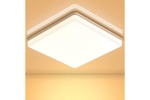Dehobo LED Ceiling Light 48W Waterproof Bathroom Lighting Warm White 3000K, 4320LM Flush Mount Ceiling Light Indoor Modern Ceiling Lamp Square φ30*4cm for Bathroom Bedroom Living Room Office