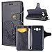 Produktbild Leder Handyhülle für Galaxy Grand Prime,Galaxy Grand Prime PU Leder Brieftasche Hülle,KunyFond Vintage Retro Schön 3D Rose Muster Flip Hülle mit [Kreditkartenschlitz] [Magnetverschluss] PU Ledertasche Schutzhülle im Bookstyle Kunstleder PU Leather Wallet Case Lederhülle Handytasche Folio Klapphülle Kratzfestes Stand Cover Soft Silikon Backcover Rückseite Shell Schale Bumper Etui mit Standfunktion Karteneinschub und Magnetverschluß für Samsung Galaxy Grand Prime SM-G530FZ (Schwarz)