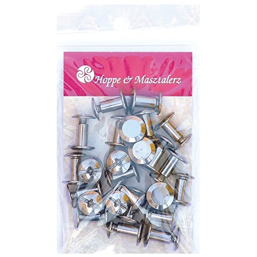 25 Schraubnieten Gürtelschrauben Buchschrauben Chicagoschrauben Nieten zum Schrauben 7MM nickel-geschwärzt - 3
