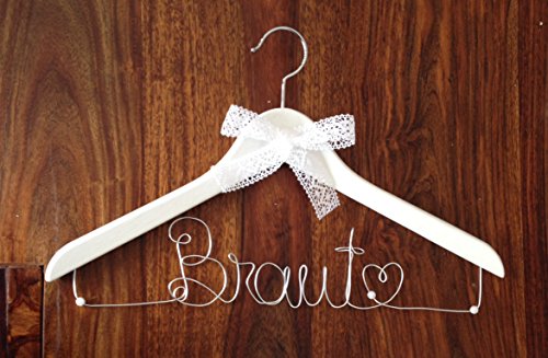 Kleiderbügel „Braut“ silber für Hochzeit – individuell gestaltbar - 2