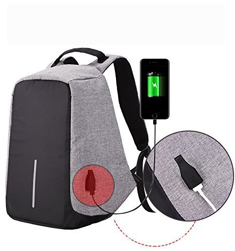 JUDIAO Business Laptop Rucksack mit USB-Ladeanschluss  Diebstahlsicherer Gro  er Kapazit  t Reise Rucksack Schule Schultasche f  r Notebook Computer  