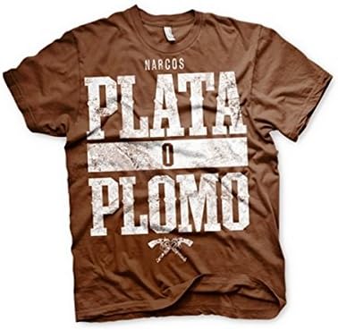 Narcos - Plata o Plomo T-Shirt - Brown - Large