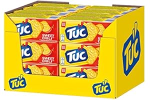 ‎TUC TUC Sweet Chili 24 x 100g I Salzgebäck Einzelpackung I Knabbergebäck mit leichter Schärfe I Fein gesalzene Snack-Cracker