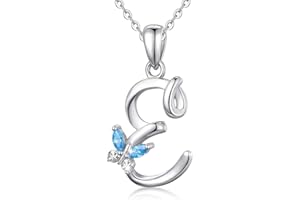 EUDORA Harmony Ball Collana Iniziale Argento Sterling 925 26 Lettere dell'Alfabeto Ciondolo Personalizzato Nome Gioielli Collane Regali per Donne Ragazze Festa della Mamma, Catena 45 cm