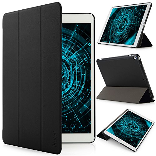 iHarbort® iPad Pro 10.5 2017 Hülle - Premium PU Leder Tasche Hülle Etui Schutzhülle Ständer Smart Cover für iPad Pro 10.5 2017, mit Schlaf / Wach-up-Funktion, Schwarz