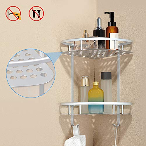 Preisvergleich Produktbild NewXLT Badezimmer-Eckregal, großes Dreiecksregal, ohne Bohren an der Wand montierbar (Verdickungsregal, rostet Nicht, 2 Packungen)