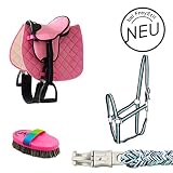  Rosa Sillín de Juego, anudada, Softra - , limpieza cepillo F. Mini de Shetty & Madera caballo