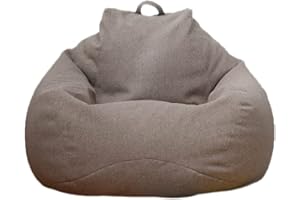 Elinrat Bean Bag – Pouf lavabile – Bean Bag Chair Inflating Furniture Bean Bag Gamer – Cuscino da pavimento morbido e confortevole per adulti e bambini, interni ed esterni, con imbottitura, Marrone