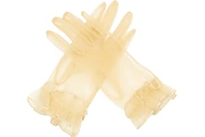 Hoseirty Guanti da donna corti in tulle per feste di nozze per la sposa lunghezza del polso vintage puro tè partito serale ballo Opera partito guanti