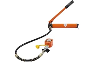 BIUSGIYENY 10T Low Profile Hydraulic Jack Porta Power Kit Manual Hydraulic Pump Industrial Mini Hydraulic Cylinder Jack CP-180 Manual Hydraulic Hand Pump