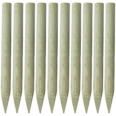 vidaXL Lot De 10 Piquets Clôture En Bois 100 Cm