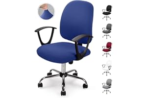 Eozakavod Bezug für Bürostuhl Bürostuhl-Bezug Waschbarer elastischer Sitzbezug Computer-Bürostuhl Bezug Universal Stuhl Bezüge Drehstuhl Bezüge Set für Bürostuhl Armlehnen Stuhl (no Stuhl) (Blau,1)