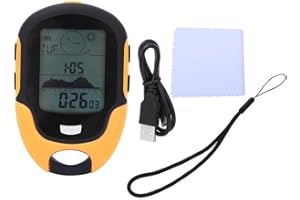 MAGT SUNROAD Altimètre d'alpinisme Multifonction Extérieur FR500 Barre de pêche à Boussole(Jaune)