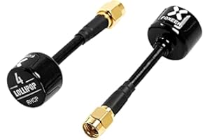 Foxeer 2pcs FPV Antenna Lollipop 5.8G 2.5dBi Super Mini RHCP Antenna SMA Male for RC Drone FPV Quadcopeter Multicopter TX/RX (Black)