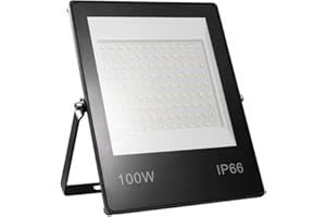 Yinet-EU Faretto LED da Esterno 100W 10000LM Faretto LED Proiettore Bianco Freddo 6000K Luce di Sicurezza Ultra Sottile Impermeabile IP66 Lampada Esterno LED Floodlight per Garage Giardino