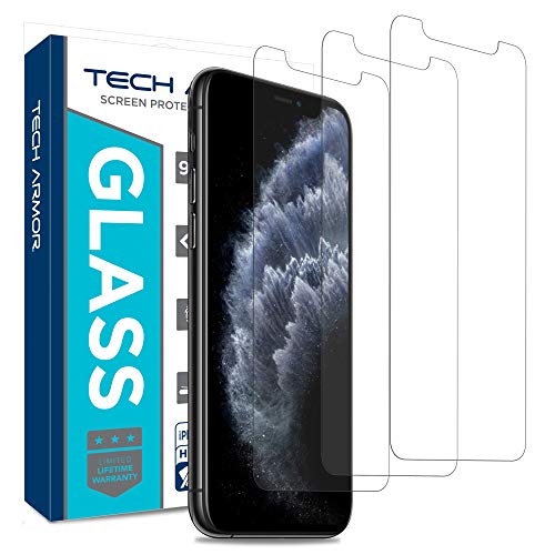 Tech Armor Screen Protector for Apple iPhone XS & iPhone X (Clear, 3 Pack) - 0.3mm iPhone XS/X Tempered Glass Screen Protector with Advanced HD Clarity [3D Touch], Case - Friendly, Touch Accurate