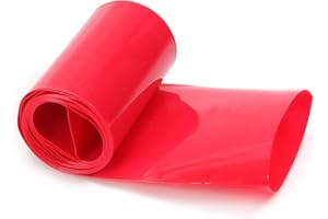 Othmro 1 unids batería retráctil envoltura de PVC calor tubo plano ancho 65 mm, longitud 1 m para batería grande Power rojo