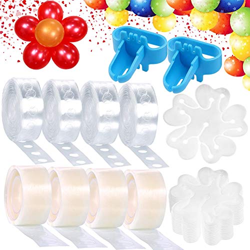 Kit DecoracióN De Columna Arco/Guirnalda De Globos, 4 Tiras De Cinta De Globo, 4 Punto De Pegamento De Globo ,30 Abrazadera, 2 Herramienta De Atado, para Fiesta / Boda / Aniversario / Navidad
