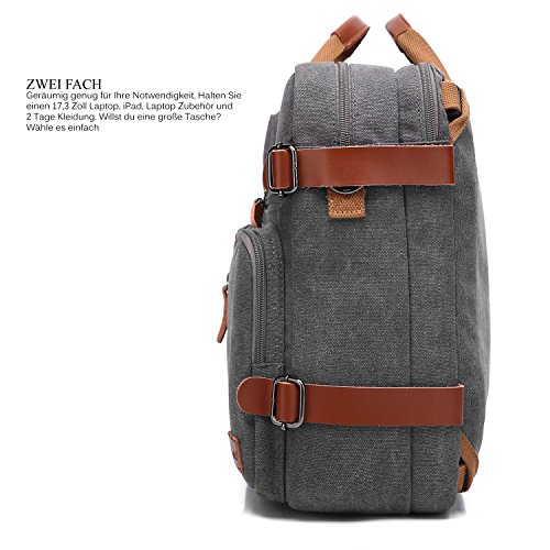 CoolBELL umwandelbar Rucksack Messenger Bag Umh  ngetasche Laptop Tasche Handtasche Business Aktentasche Multifunktions Reise Rucksack Passend f  r 17