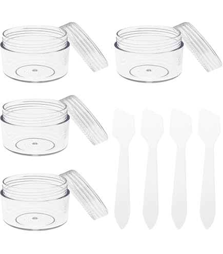 4 Kosmetikdosen 20 Ml Mit Spatel – Auslaufsicher, Rund, Aus Kunststoff Für Reise & Aufbewahrung