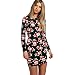 Produktbild Weihnachtskostüm Weihnachtsfrauen WeihnachtskleidFrauenkleidung  JYJMMode Damen Frauen Langarm Santa Druck Weihnachten Party Schaukel Kleid (XL, Schwarz)