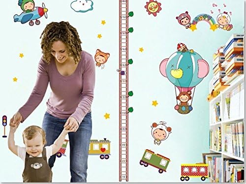 'Smart Tape Measure Growth Chart Height Chart Wall Art Sticker Hot Air Balloon Wall Stickers Bedroom Living Room Bathroom Nursery 44426.