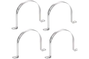 TA-VIGOR 4Pcs Stainless Steel U Bracket Pipe Clips - 100mm(4") Tension Tube Clip Clamps for Pipe Fixing