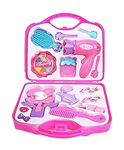 wigglewinks Beauty Set for Girls,Make up Set for Kids, Girls Make Up Toy Set Pink Beauty Make Up