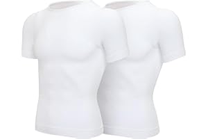 SLIMBELLE Men's Body Shaper Slimming Vest T-Shirt Elastic Slim Shapewear Compression Undershirts Tummy Control Waist Trainer