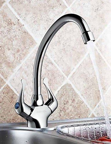 *-* JOMOO Contemporary Double handle single hole kitchen faucet (Chrome plated) 2301-238