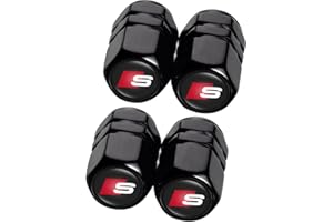 INTERTEST 4 Tappi per valvole di pneumatici per auto,sostituzione tappi parapolvere pneumatici auto compatibile con, accessori per pneumatici,nero