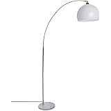 Lampada da terra con paralume a sfera bianca H 185 cm