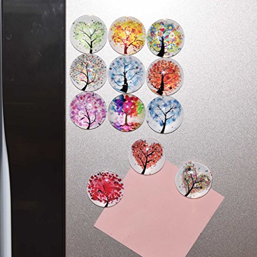 5PCS Bunte Bäume Magnete Nachricht Aufkleber Kühlschrankmagnete Zufällige - 4