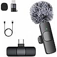 GADGETSWEAR Furry K8 Wireless Lavalier Microphone, Bluetooth Collar Microphone for Type-C Android, Noise Canceling Mic for Vl