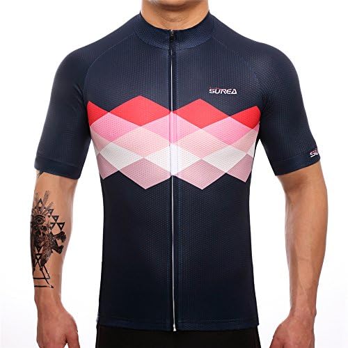 Surea 2017 Classic Design Short Sleeve Jersey Mens' Quick Dry Ultralight Summer Cycling Jersey Breathable Racing Clothing Super Cool Bicycle Jersey (XXXL)