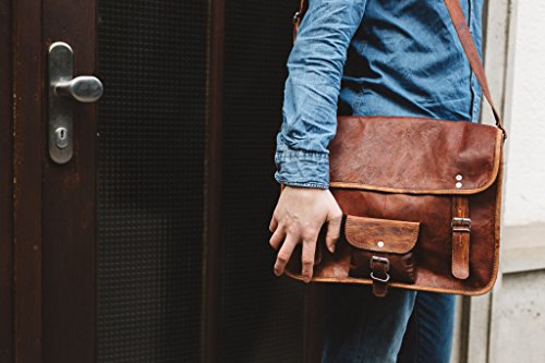 Gusti Leder nature  Alex  Laptoptasche 15 4  Umh  ngetasche Ledertasche Unitaschen Messenger Ziegenleder Umh  ngetasche B  cher Laptoptasche B  ro Led