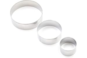 JOY STORE TOY-STORE Cortadores de galletas de acero inoxidable con forma de círculo. Juego de 3 piezas (llanta)