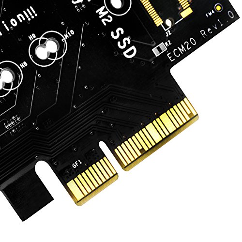 SilverStone SST-ECM20 – PCI-E Erweiterungskarte 1x PCI-E x4 zu M.2 (NGFF) und 1x SATA zu M.2 - 6