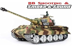 by Big Boyz Heng Long 2.4G Radio remote Control German King Tiger Tank Platinum Version -- BB shooting & Smoking & Sounding