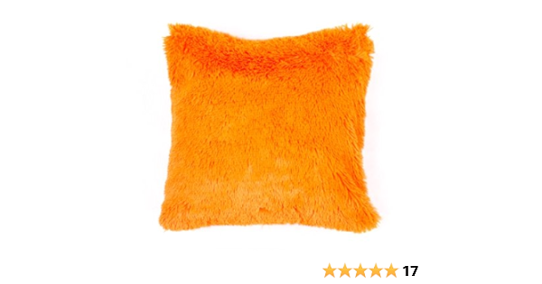 orange fluffy cushions