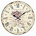 Produktbild Caribou 35 cm Durchmesser 35 cm Vintage Hölzerne Wanduhr Wall Clock ohne Tickgeräusche